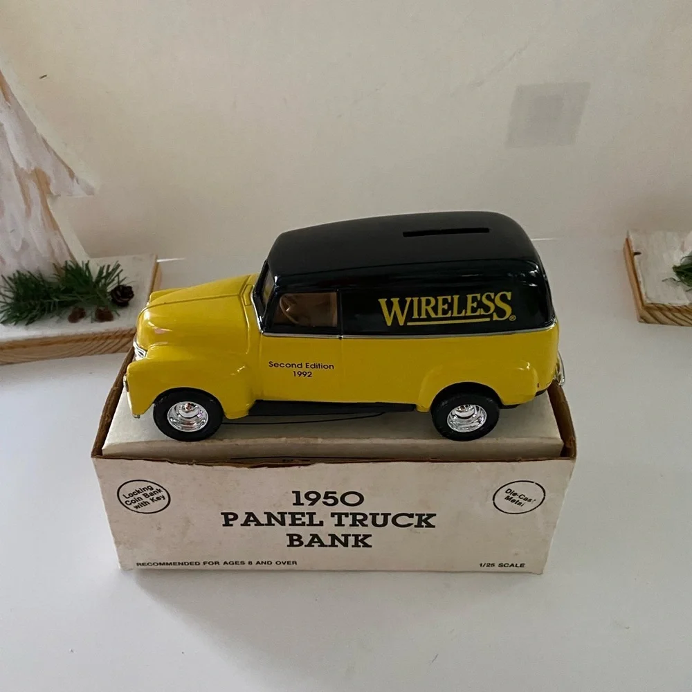 1950 Panel Truck Bank in Yellow and Black New in box